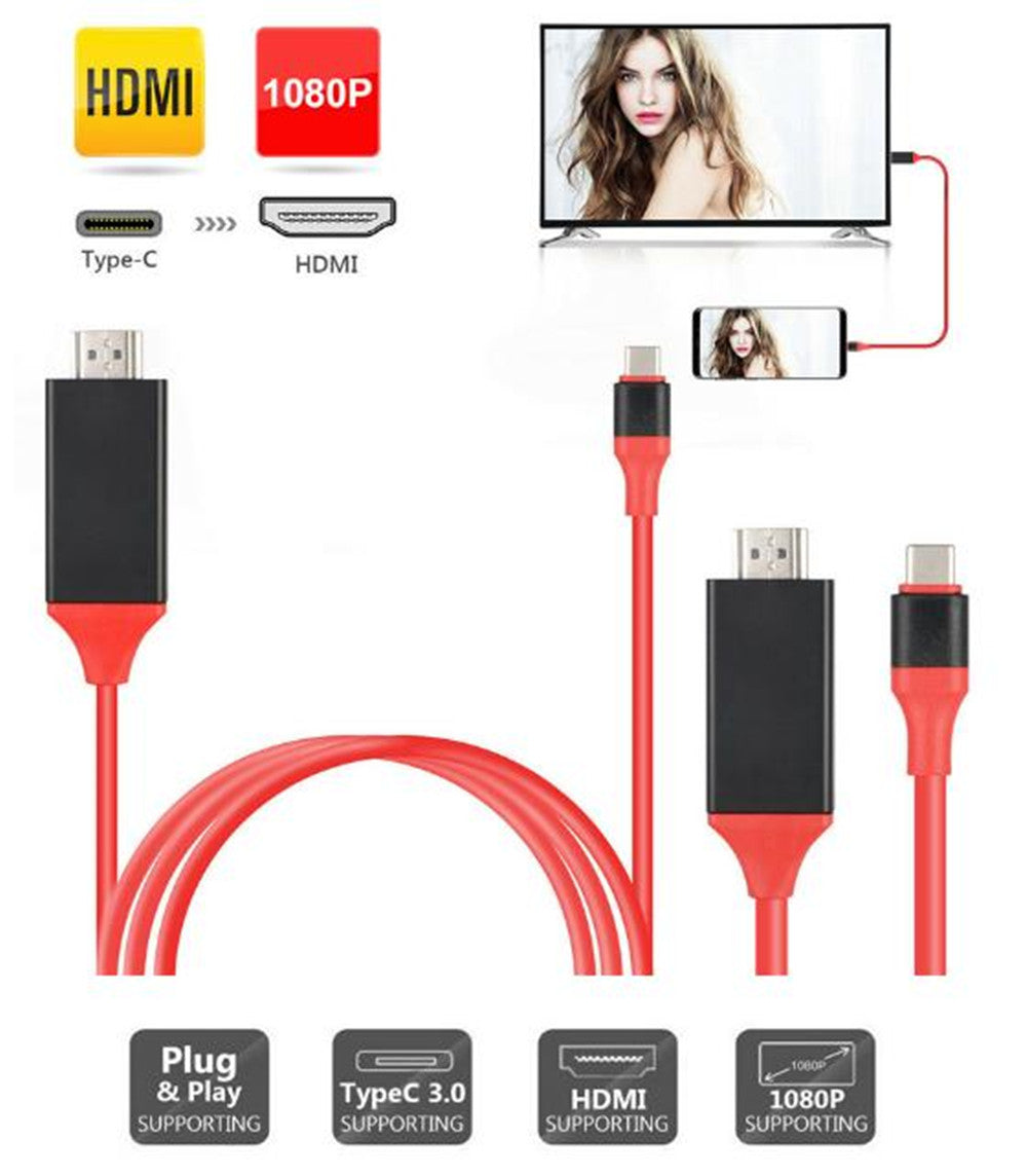 Câble de chargement adaptateur USB-C mâle vers HDMI mâle (2 m) Câble de chargement adaptateur USB-C mâle vers HDMI mâle (2 m)